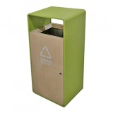 室內(nèi)戶外轉(zhuǎn)木紋方形不銹鋼果皮箱